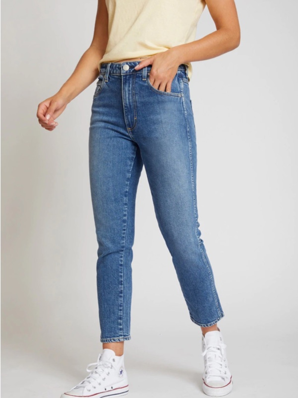 AMO Chelsea Cropped Pant in Hope Finish